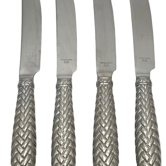 Set of Eight (8) Ralph Lauren Equestrian Pattern Knives - Picture 1 of 6
